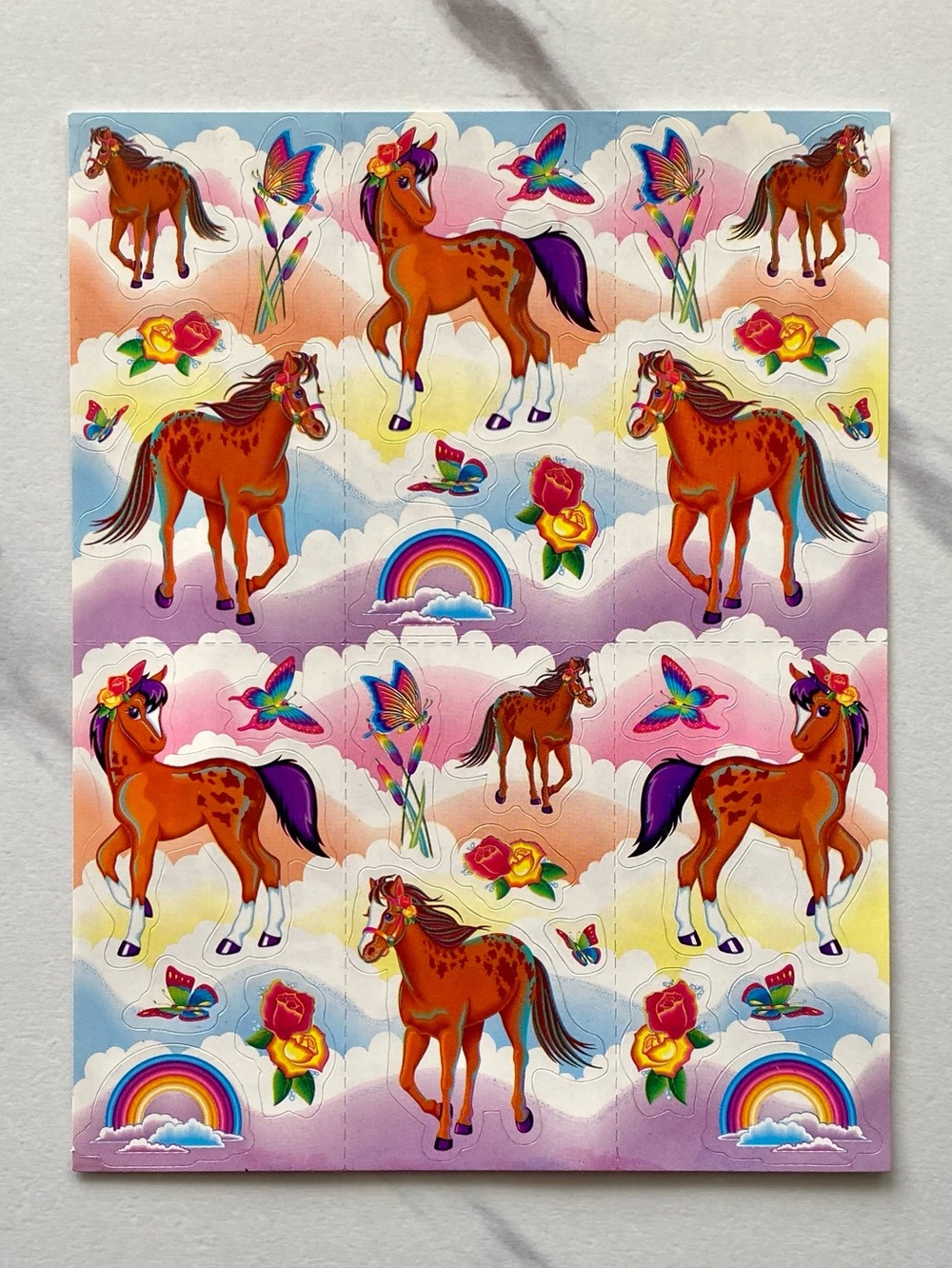 VTG Lisa Frank Rainbow Chaser complete sticker sheet